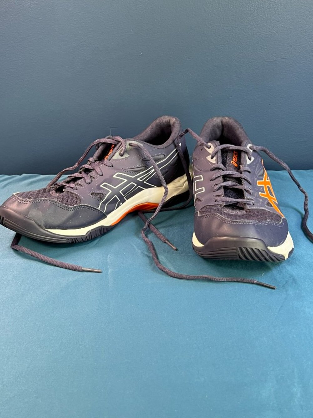 ASICS Gel-Rocket 11 Men’s Size 9.5 Blue Peacoat and Shock Orange - Picture 5 of 11